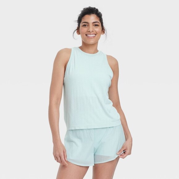 NEW Women's Mesh Seamless Tank Top - All In Motion™ Mint Green L - Picture 1 of 5